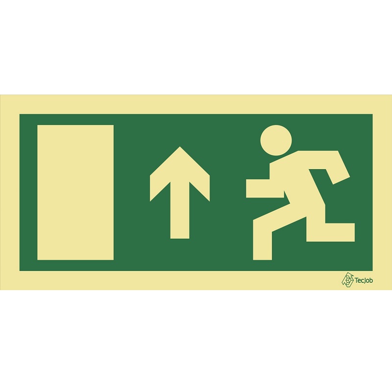 SINAL FOTOLUMINESCENTE SAÍDA CIMA 200x100mm