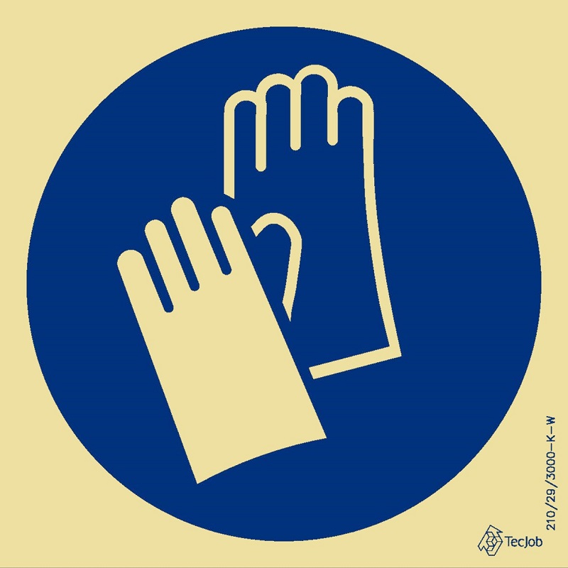 SINAL PVC OPACO OBRIGATÓRIO LUVAS 150x150mm