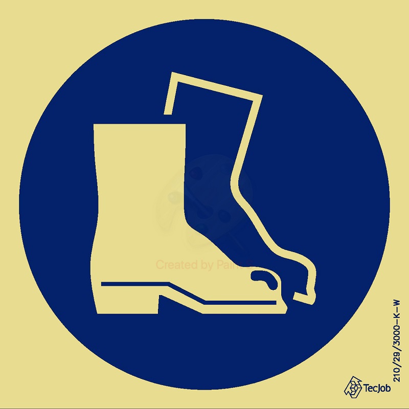 SINAL PVC OPACO OBRIGATÓRIO BOTAS 200x200mm