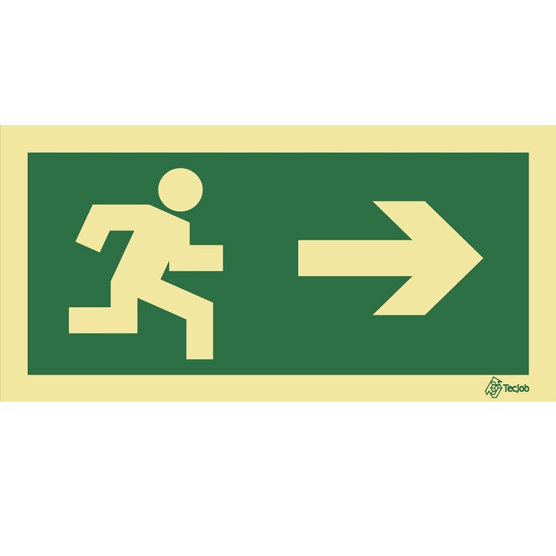 SINAL FOTOLUMINESCENTE EVACUAÇÃO SAÍDA DIREITA 200x100mm