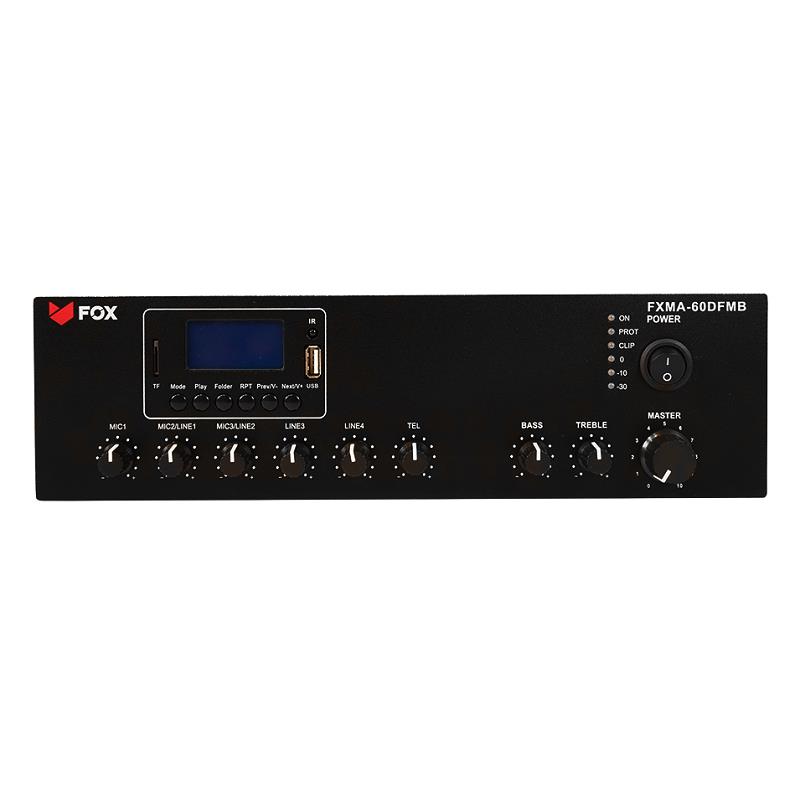 AMPLIFICADOR/MISTURADOR BLUETOOTH RADIO FM REPRODUÇÃO MP3 DAB+ 60W