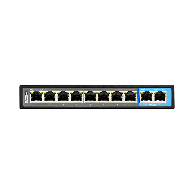 SWITCH BCS BASIC 8xPoE 100Mbps + 2xUPLINK 100Mbps 802.3AF/AT