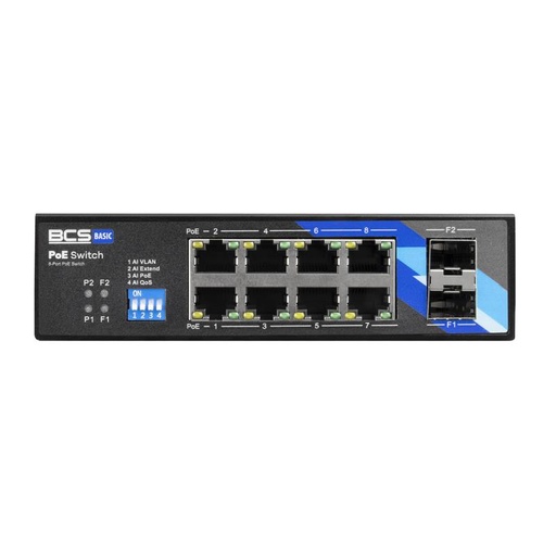 [BCS-B-ISP08G-2SFP] SWITCH INDÚSTRIAL BCS BASIC 8xPoE 1Gbps 2xSFP 1bps