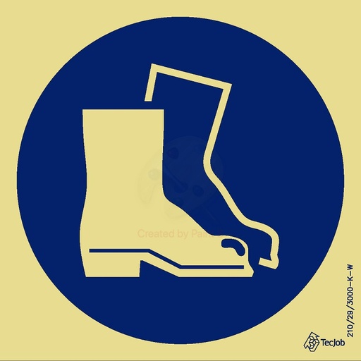 [OB0021B] SINAL PVC OPACO OBRIGATÓRIO BOTAS 200x200mm