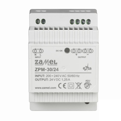 [ZMZPM30/24] FONTE ALIMENTAÇÃO MODULAR IMPULSO 24Vdc 30W 1.25A