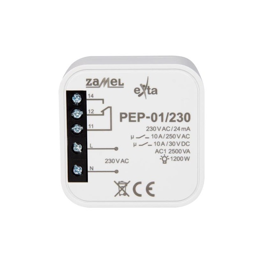 [ZMPEP01230] RELÉ 1 INVERSOR 10A 230Vac PARA CAIXA APARELHAGEM