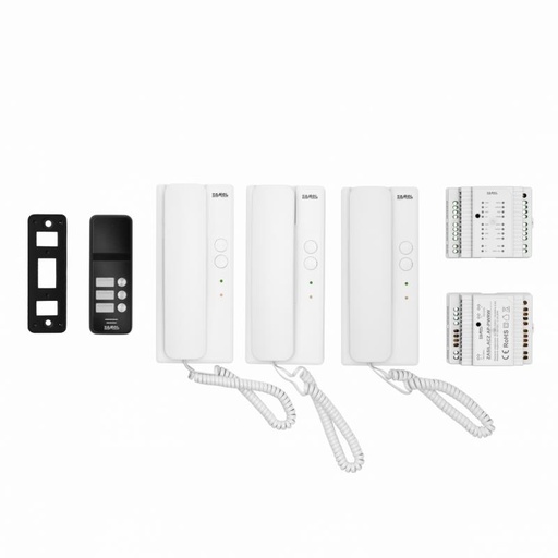 [ZMAS103A] KIT AUDIO TRIFAMILIAR SISTEMA DOIS FIOS