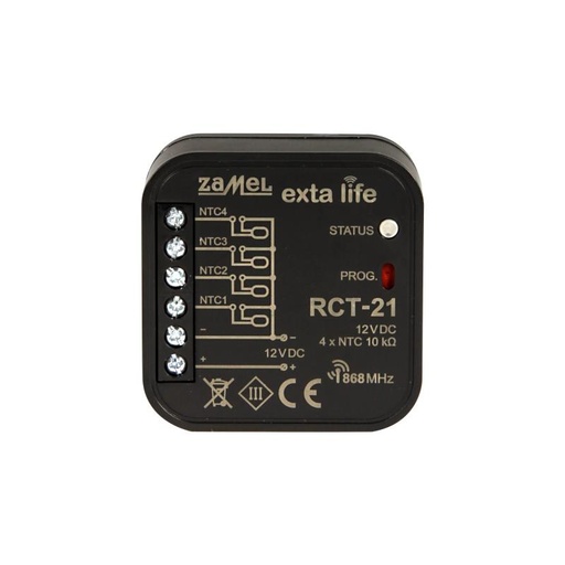 [ZMRCT21] SENSOR TEMPERATURA 4 CANAIS 12Vdc EXTA LIFE PARA CAIXA APARELHAGEM