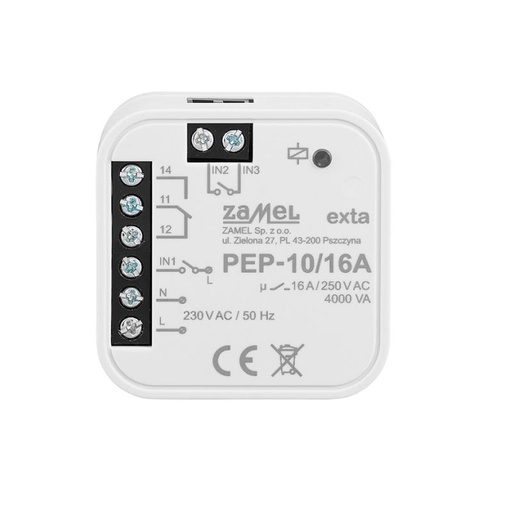 [ZMPEP10/16A] RELÉ 1 INVERSOR 16A 220Vac/dc PARA CAIXA APARELHAGEM