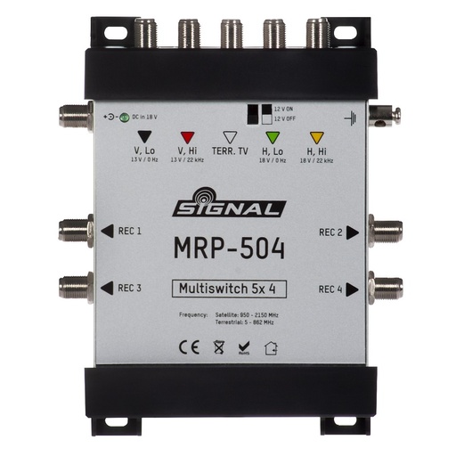 [DPR68504] MULTISWITCH SIGNAL MRP-504 5xENTRADAS / 4xSAÍDAS TV TERRESTRE PASSIVO