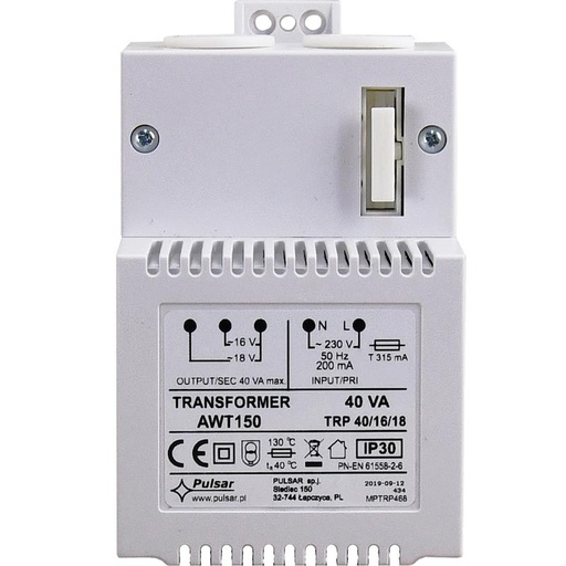 [AWT150] TRANSFORMADOR TRP 40VA/16Vac/18Vac